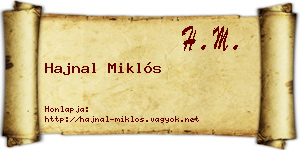 Hajnal Miklós névjegykártya