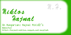 miklos hajnal business card